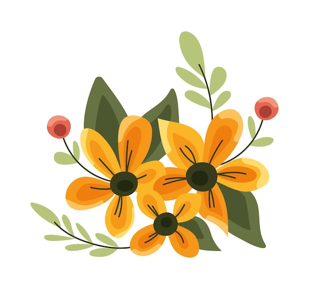 Free vector corner frame flowers illustration