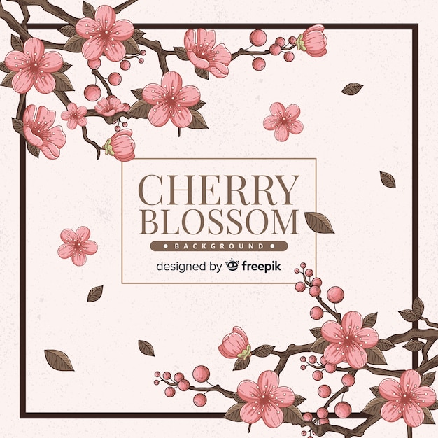 Free vector cherry blossom background