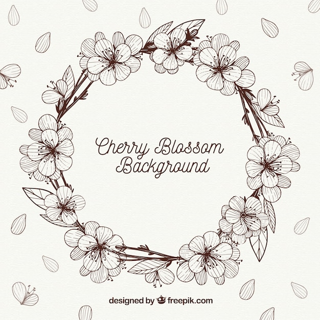 Free vector cute cherry blossom background