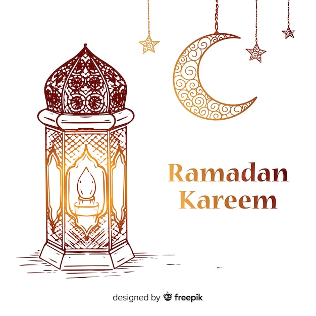 Hand drawn ramadán background