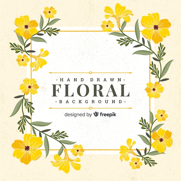 Free vector vintage hand drawn floral background
