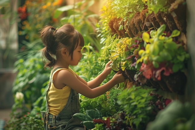 Бесплатное фото Ребенок учится садоводству