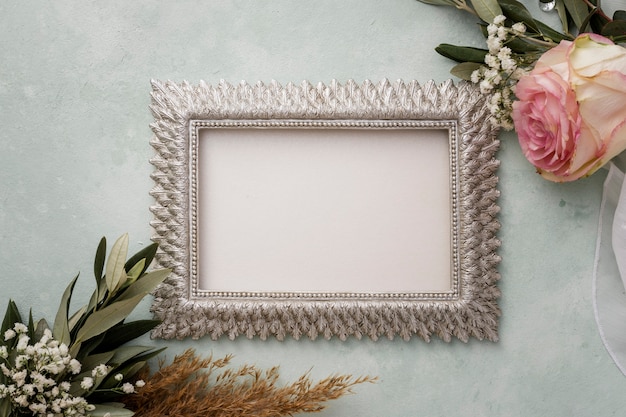 Free photo frame with floral ornaments