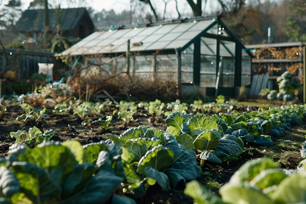 Бесплатное фото Фотореалистичный устойчивый сад с домашними растениями