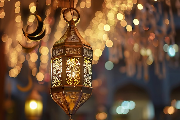 Photo gratuite lanterne de style fantaisie pour la célébration islamique du ramadan