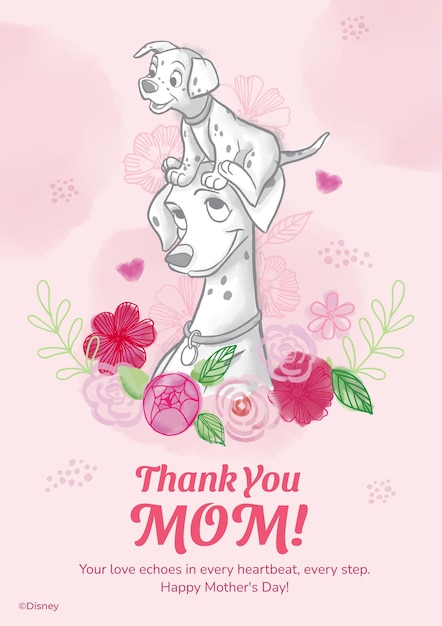 101 Dalmatians Mother's Day Card