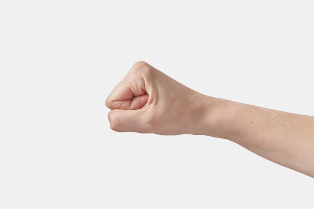 Photo aggressive symbol of man hand in fist