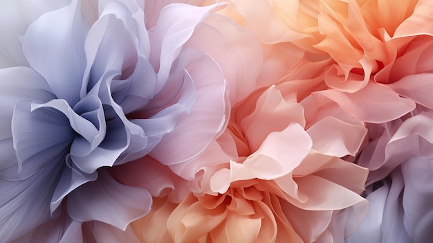 A closeup shot of flower petals highlights their vibrant colors and delicate nature