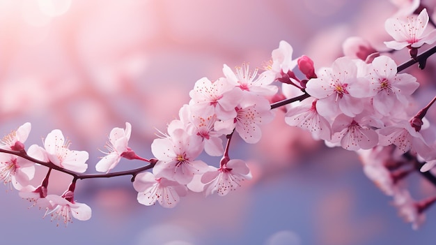 Photo Selective focus view of beautiful cherry blossoms in a garden captured generated by AI