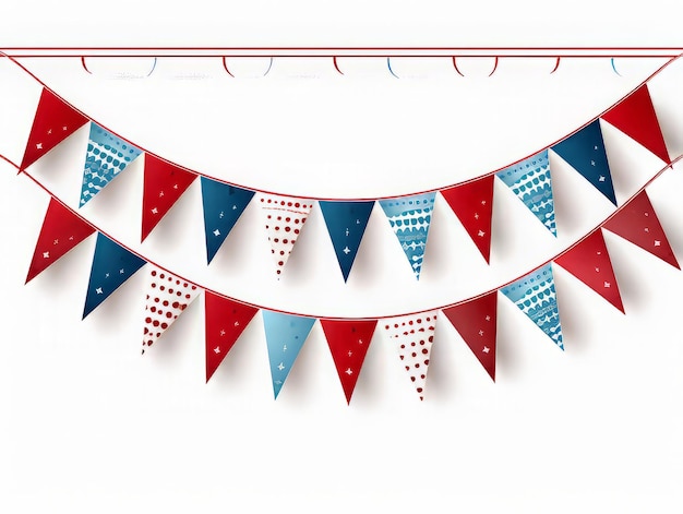 Photo superb several party garlands in flat design