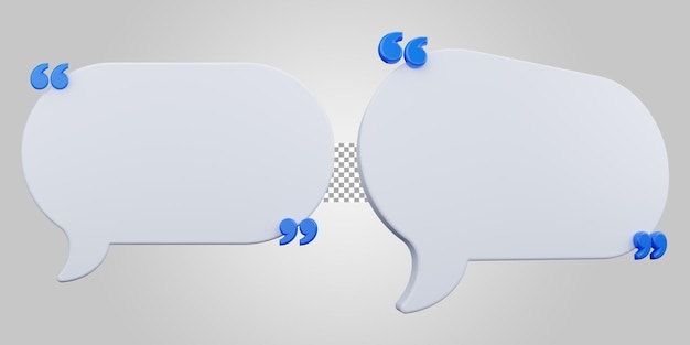 PSD 3d render of quotation copy space chat on transparent background