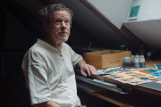 Didier Tronchet, auteur de bande dessinée, dans son atelier à Saint-André-en-Vivarais (Ardèche), le 14 mai 2024.