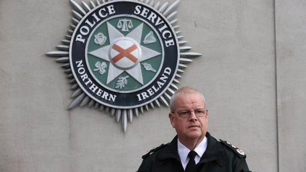 PSNI Chief Constable Simon Byrne speaking to the media outside the force's headquarters in Belfast