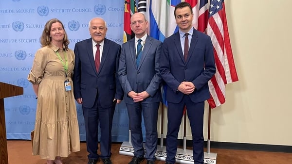 The Norwegian, Palestinian, Irish and Spanish ambassadors to the UN