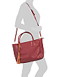 Made In Italy Leather Large Tote With Tassel