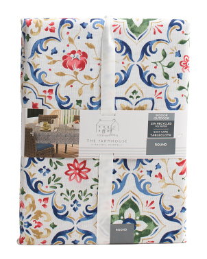 70in Indoor Outdoor Milana Tile Printed Tablecloth