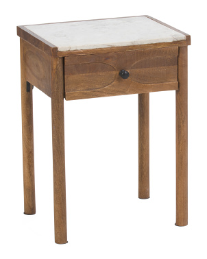 Marble Top Storage Table