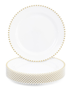 10pk 11in Disposable Beaded Plates
