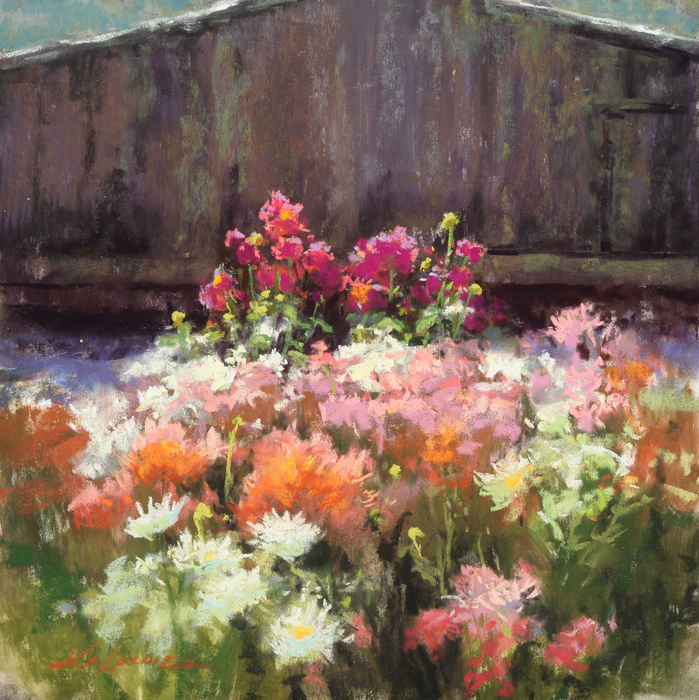 Kim-Lordier-painting-Dahlias-at-Half-Moon-Bay-Nursery (699x700, 655Kb)