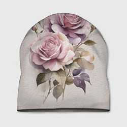 Шапка Нежные розовые розы на стене, цвет: 3D-принт