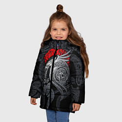 Куртка зимняя для девочки Демон, цвет: 3D-светло-серый — фото 2