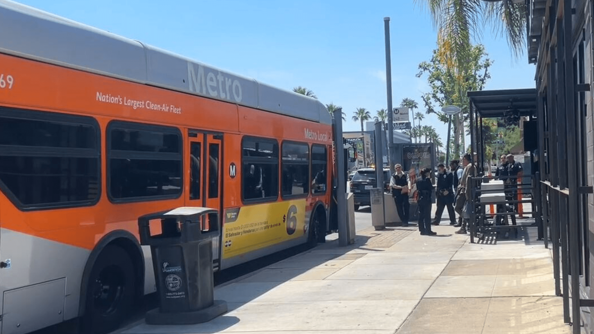 A suspect was arrested after a robbery attack on a Metro bus in Encino on May 14, 2024. (TNLA)