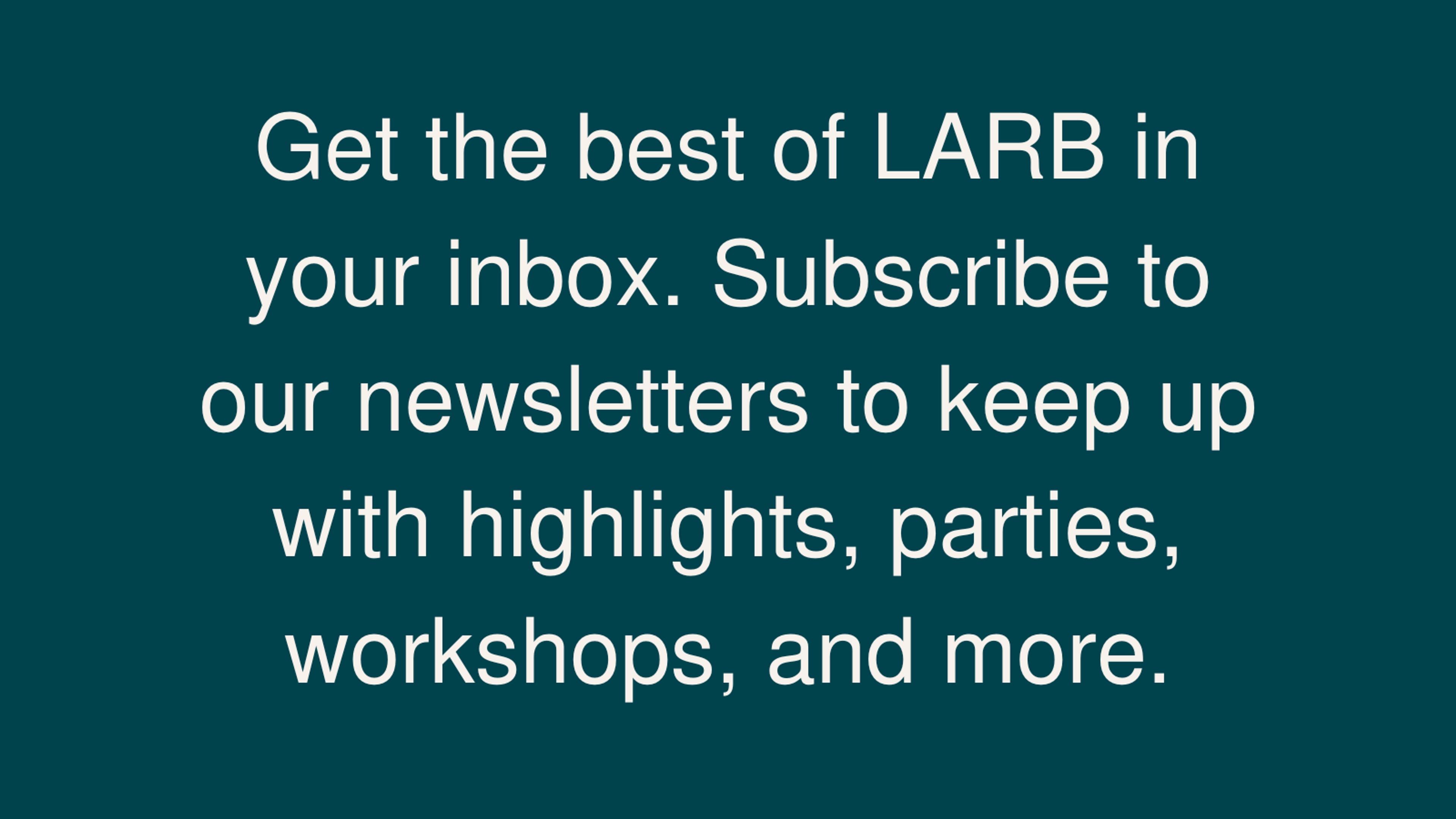 Sign up for our newsletter.