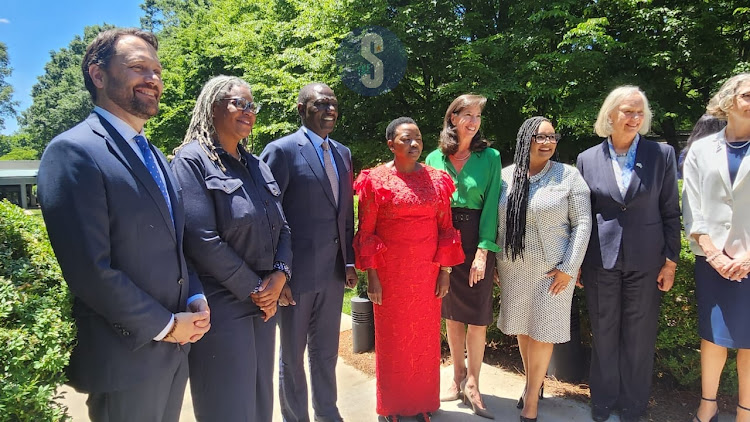 President William Ruto, First Lady Mama Rachel Ruto among other leaders when they arrived at the Carter Center in Atlanta, Georgia, May 20, 2024.