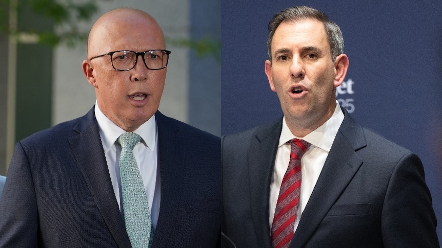 A composite image of Peter Dutton and Jim Chalmers. 