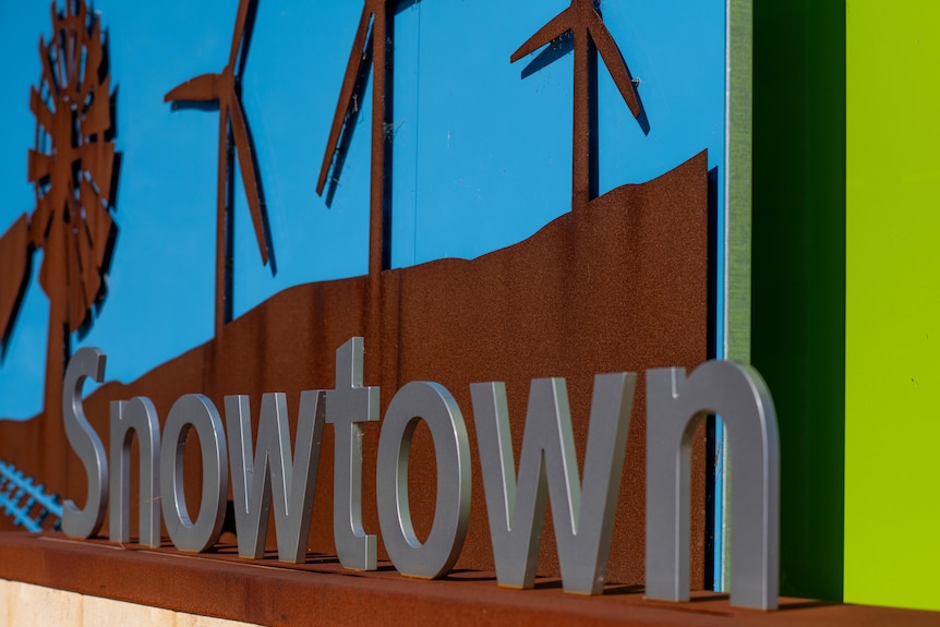 A Snowtown sign.