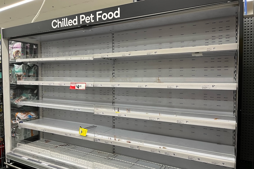 Empty supermarket shelves Sydney