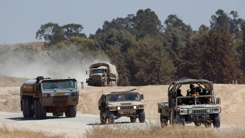 An Israeli military convoy