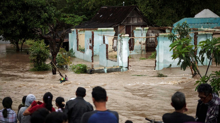Flooded area in Solo, Central Java