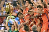 Chile celebrates with Copa America trophy