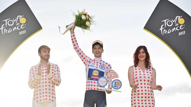 L’Italien Giulio Ciccone (Lidl-Trek) finit meilleur grimpeur de ce 110e Tour de France. PHOTO AFP