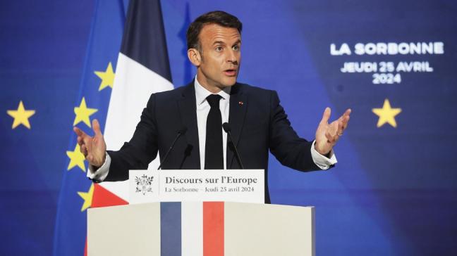 Emmanuel Macron s’est longuement attardé sur l’Europe de la défense et la guerre en Ukraine, jeudi matin, lors d’un discours sur l’Europe prononcé à la Sorbonne. 