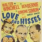 Ben Bernie, Joan Davis, Bert Lahr, Simone Simon, and Walter Winchell in Love and Hisses (1937)