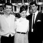 "Whose Been Sleeping In My Bed," Dean Martin on location with daughter Claudia and friend. 1963 Paramount