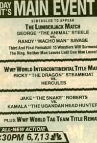 Richard Blood, Ray Hernandez, Randy Savage, Jake Roberts, George 'The Animal' Steele, and Jim Harris in Saturday Night's Main Event (1985)