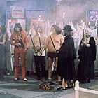 Keith Moon, George Duke, Aynsley Dunbar, Janet Neville-Ferguson, Howard Kaylan, Lucy Offerall, Ian Underwood, and Mark Volman in 200 Motels (1971)