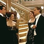 Leonardo DiCaprio, Kate Winslet, Billy Zane, and Frances Fisher in Titanic (1997)