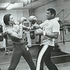 Leon Isaac Kennedy and Muhammad Ali on the set of "Body and Soul"