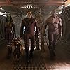 Vin Diesel, Bradley Cooper, Sean Gunn, Chris Pratt, Zoe Saldana, Dave Bautista, and Krystian Godlewski in Guardians of the Galaxy (2014)