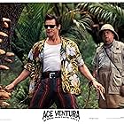 Jim Carrey and Ian McNeice in Ace Ventura: When Nature Calls (1995)