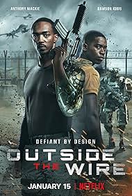 Anthony Mackie and Damson Idris in Outside the Wire (2021)