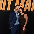 Glenn Powell, Adria Arjona, and Hit at an event for Hit Man (2023)