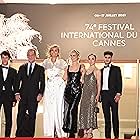Vincent Lindon, Jean-Christophe Reymond, Andreas Rentz, Garance Marillier, Julia Ducournau, and Agathe Rousselle at an event for Titane (2021)