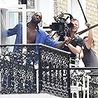 Idris Elba and Philipp Blaubach on the set of 100 Streets