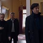 Rupert Graves, Martin Freeman, and Benedict Cumberbatch in Sherlock (2010)