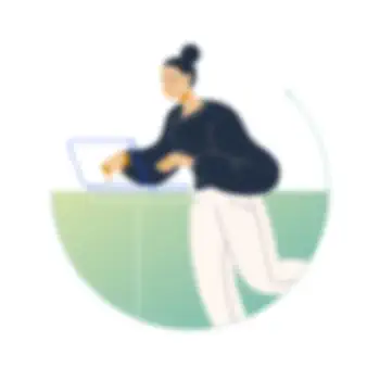 Illustration of a woman using a laptop computer